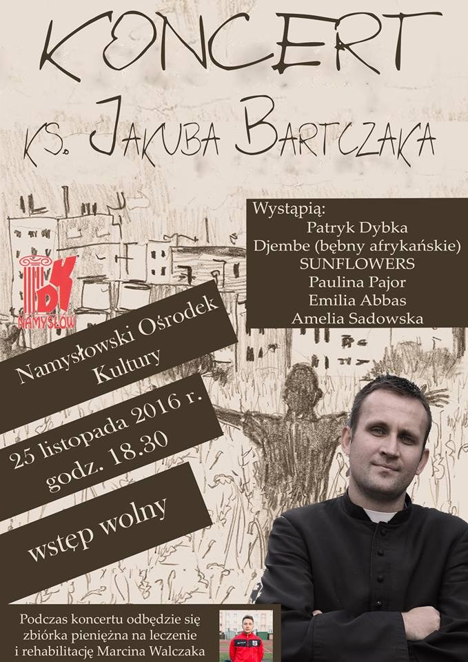 ks. Jakub Bartczak zagra w Namysłowie