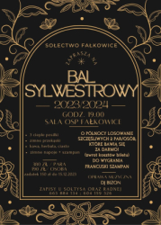 Plakat promujący Bal Sylwestrowy w Fałkowicach