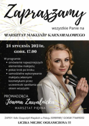 Plakat promujący Warsztat Makijażu Marnawałowego