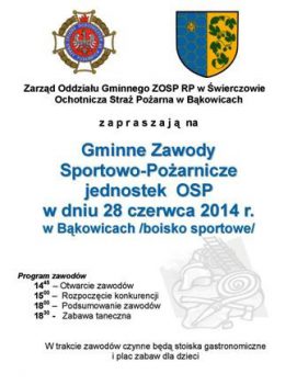 Gminne zawody OSP - Bąkowice 28 czerwca 2014