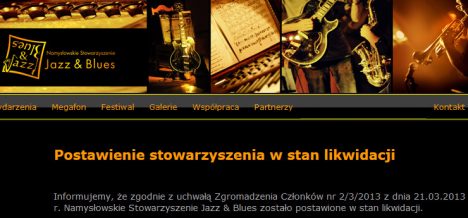 Informacja o likwidacji namysłowskiego stowarzyszenia