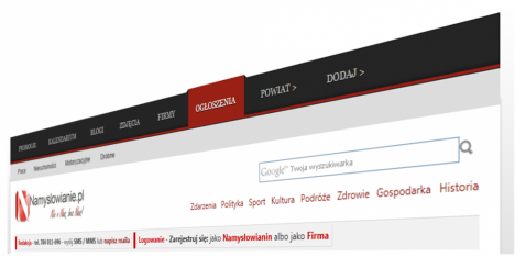 Wyszukiwarka google na Namyslowianie.pl