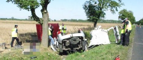 Samochód uderzył w drzewo