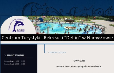 O awarii na basenie w Namysłowie