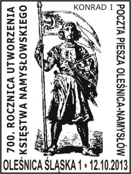 Oleśnica - datownik okolicznościowy 700. rocznica utworzenia księstwa namysłowskiego
