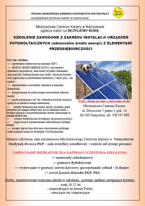 Bezpłatne szkolenie w Namysłowie