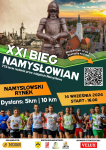 Plakat zapowiadający najważniejszy bieg w Namysłowie w 2024 roku