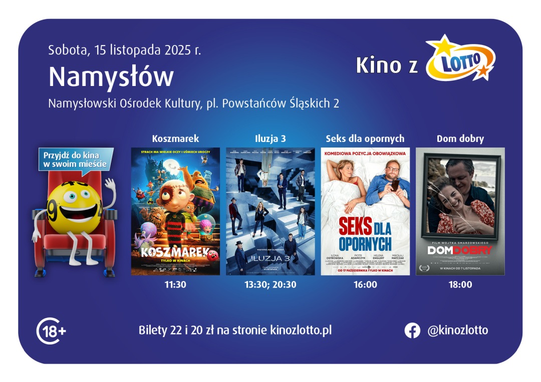 Co grają w kinie w Namysłowie 15 listopada 2025?