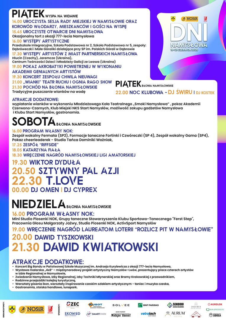 Program Dni Namysłowa 2026